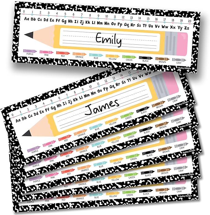 Desk Name Tags for Classroom – 36 Student Name Plates for Classroom Kindergarten, Preschool, 1st, 2nd & 3rd Grade, 14.5 x 4in Teacher Nameplates for Student Desks, Colorful Nametags