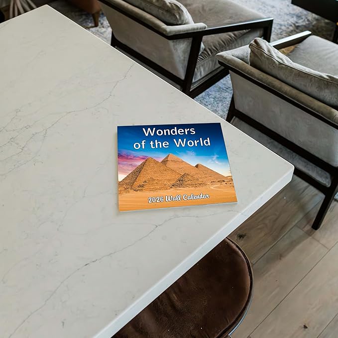 2026 Wonders of the World Landscapes Monthly Wall Calendar | Travel Calendar 2025-2026