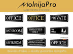 The Office sign for door or wall — Main office signs — quick easy installation — self adhesive for doors or walls — 9 X 3 in office signage for home and Business sign — White Big letters on black plate (Raised/ Black White)