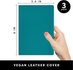 PAPERAGE Lined Journal Notebook, 3 Pack, (Yellow, Blush, Turquoise), 160 Pages, Medium 5.6 in x 8 in - 100 GSM Thick Paper – Hardcover Journaling Notebook for Work, School & Note Taking