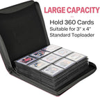Sibonic 9 Pocket TopLoader Binder, Holds 360 3”x4” Toploader Hard Cases, Sleeves Card Collection Binder, 20 Double Sided Pages, Compatible with Trading & Sports Holder - Pink