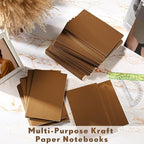 Mimorou 100 Pcs Journals Notebooks Bulk - Kraft Softcover A5 Small Notebooks 5.5 Inch x 8.3 Inch Notepads with 60 Page 30 Sheet for Writing Sketch Travel Office Supplies(Dark Brown,Lined)