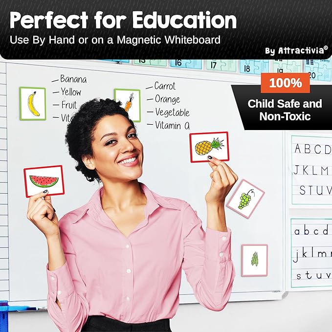 Attractivia Dry Erase Magnetic Labels 3.7 x 2.8 in, Color Borders, Medium Dry Erase Magnets, 20-Pack, White Erasable Write-On All-Purpose Labels, for Office, Education, Home, Whiteboard