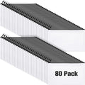 Reginary 80 Pack Canvas Zipper Makeup Bags Bulk Pencil Pouches Blank DIY Craft Canvas Cosmetic Bag Pouch with Zipper for Makeup Cosmetic Toiletry Stationary Storage(White and Black Zippers)
