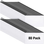 Reginary 80 Pack Canvas Zipper Makeup Bags Bulk Pencil Pouches Blank DIY Craft Canvas Cosmetic Bag Pouch with Zipper for Makeup Cosmetic Toiletry Stationary Storage(White and Black Zippers)