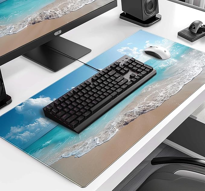 Beautiful Natural Scenery XL Mouse Pad Office Decoration Accessories Ocean Beach Anti Slip Gaming Mouse Pad 34.5x15.7 Inches