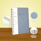 Spiral Notebook-5.75" x 8.125" College Ruled Journal with Inner Pockets and 160 Pages,PU Leather Cover Business Journal, Twin-Wire Binding Notebook Perfect for Office & Home School Supplies 3 pack Reefblue