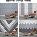 Sonicism 12 Pack X-Lined Acoustic Panels with Self-Adhesive, 12"X 12"X 0.4" Sound Proof Foam Panels, Decorative Soundproof Wall Panels, Sound Absorbing Tile for Home & Offices, Smoky Gray