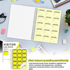 2 Pack Visitor Badges with Carbon Copy Visitor Stickers Letter Size Visitor Log Book Protecting Privacy Pages Register Book Business Guest Name tag for School Clinics Church 900 Badges 120 Memo Pages