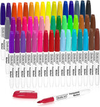 Shuttle Art 48 Colors Permanent Markers, Fine Point, Assorted Colors, Works on Plastic,Wood,Stone,Metal and Glass for Doodling, Coloring, Marking