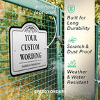 Custom Decorative Outdoor Metal Sign - Personalized Aluminum, Driveway Sign - Waterproof, Made in USA - Metallic Silver, 42x28 In