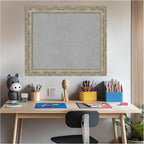 Amanti Art Silver Framed Magnetic Board 24x28 Medium Vision Board for use with Magnets, 100% Metal Sheet to Display Items as Office Decor or for Home Organization in mudroom, Kitchen or Kids Room