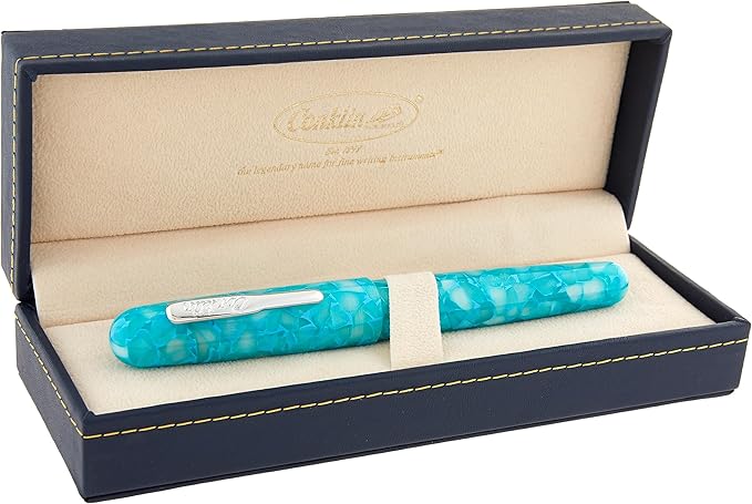 Conklin All American Fountain Pen in Turquoise Serenity – Stub Nib, Artistic Design & Superior Craftsmanship – Ideal Gift for Calligraphers & Pen Collectors