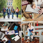 ViVin Lined Journal Notebooks for Work, 192 Pages, Medium 5.5 x 8.3 inch, College Ruled, A5 Hardcover Journaling Notebooks for Writing, 8 Pack Bulk,Navy Blue