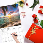 2026 Wall Calendar,Calendar 2026, November 2025 - December 2026, Wall Calendar Island Serenity, 12" x 24" Opened,Full Page Months Thick & Sturdy Paper for Gift Perfect Calendar Organizing & Planning