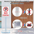 VAIIGO Heavy Duty Standing Sign Holder 11x17 Inch - Pedestal Floor Sign Stand with Weighted Base - Vertical & Horizontal View Poster/Menu Holder for Indoor/Outdoor Business Store Advertising, Silver
