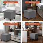 Edeco Ottoman with Square Cube Design, 16 Inch Footstools and Ottomans Small, Large Load Capacity, Square Foot Rest Ottoman for Living Room