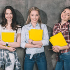 Jutom 50 Pcs 2 Pocket Glossy Paper Folders Glossy Paper Laminated Portfolios, Letter Size, Presentation Folders with Pockets for Office Teacher Worker Supplies(Yellow Color)