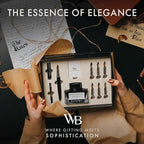 Wordsworth & Black Calligraphy Pen Gift Set, Includes Bottle, 6 Cartridges, Refill Converter, 6 Replacement Nibs, Premium Package, Journaling, Smooth Writing Pens [Black Chrome]