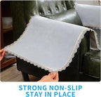 MINJIATEX Couch arm Covers,Non-Slip lace Sofa arm Covers Set of 2 Washable Sofa armrests Cover for Living Room Recliner Chair arm Cover Protectors for Leather armrest (YC-Light Gray)