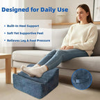 XYRONICA Under Desk Footrest, Multi-Functional Footrest with Portable Handle & Removable Washable Cover - Ergonomic Foot Stool Elevating and Supporting Feet and Legs for Chair and Sofa (Blue)