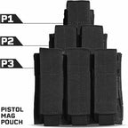 Tacticon P1 P2 P3 BattlePouch | Universal Pistol Mag Pouch | Combat Veteran Owned Company | Molle Single Double Triple Pistol Magazine Holster for Ammo | Tactical Bag Accessories Holder