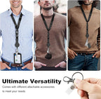 DELSWIN Heavy Duty Retractable Lanyard - 2 Pack Breakaway Lanyards for ID Badges Keys, Retractable Keychain with Upgraded Badge Reel, Lobster Clip, and Key Ring, 10 oz Retraction