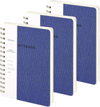 Spiral Notebook-5.75" x 8.125" College Ruled Journal with Inner Pockets and 160 Pages,PU Leather Cover Business Journal, Twin-Wire Binding Notebook Perfect for Office & Home School Supplies 3 pack Navy Blue