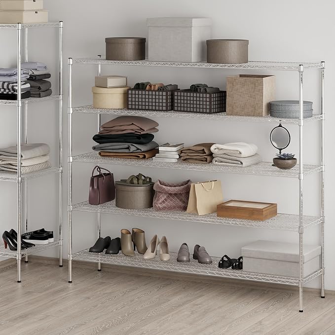 Regal Altair 18" Deep x 72" Wide x 64" Height Wire Shelving Kit | 5-Tier | NSF Commercial Storage Rack Unit