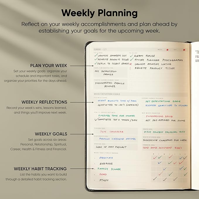 Dated, 2026 Planner, 5.8” x 8.3” - The #1 Productivity Planner to Achieve Your 2026 Goals - Planner 2026-2027 by PRODUCTIVITY STORE (A5, BLACK)