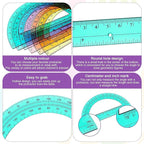 Zonon 500 Pieces Protractors Bulk Plastic 180 Degrees 6 Inch Translucent Protractors for Geometry, Angle Measurement, Students School Supplies