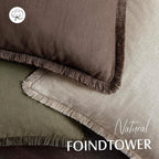Foindtower Set of 2 Decorative Linen Fringe Throw Pillow Covers Boho Farmhouse Cushion Cover with Tassels Soft Accent Pillowcase for Couch Sofa Bed Living Room Home Decor,20×20 Inch,Reddish Brown