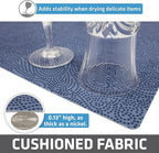 Drymate Premium Luxury Shelf & Drawer Liner, Thick Cushioned Fabric, Non-Adhesive, Absorbent, Waterproof, Slip-Resistant, Liners for Kitchen Cabinets, Cupboards (USA Made)(12”x59”)(24-Pack)(Blue)