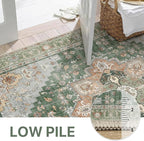 GENIMO 2'6"x8 Runner Rugs for Hallway, Machine Washable Non Slip Vintage Rugs, Low Pile Lightweight Soft Print Rug for enrtyway, Corridor, Home Office, Kitchen,Sage Green