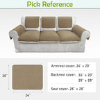 Couch Arm Covers, Sofa Arm Covers, Waterproof Armrest Covers for Sofa, Armchair, Loveseat, Non-Slip Recliner Arm Covers, Sofa Headrest Covers, Arm Chair Covers Set of 2 (Brown, 24"×20")