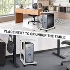 Bfttlity PC Stand Computer Tower Stand 2-Tier Metal CPU Holder with Locking Caster Wheels Suitable for Most PC (S,White)
