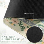 iCasso Desk Matt for Desktop, Desk Pad Mat, Green Floral Computer Mat for Keyboard and Mouse, XXL Large Mouse Pad, Anti-Slip Big Mousepad with Stitched Edges (Green)