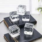 QFkris 2.2" Glass Dice Paperweight Glass Art Dice Figurine Paper Weights for Desk