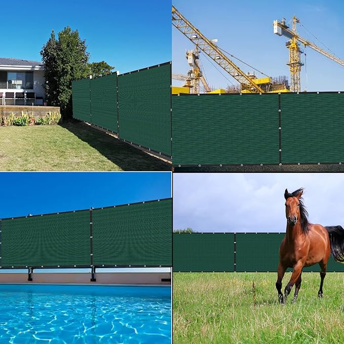 Green 8' x 25' Fence Privacy Screen Commercial Outdoor Backyard Shade Windscreen Mesh Fabric
