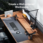 UPERGO Walnut Desk Tray with Pen Holder Set, Natural Wooden Desk Drawer Organizer Office, Organizer Tray for Keys, Pen, Watch