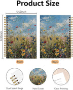 BitKan Rustic Wild Flower Spiral Notebook, Retro Cottagecore Wildness Botanical Floral Journal for Women, Farmhouse Country Landscape Botanical Notebook 5.5x8.3 Inch-369