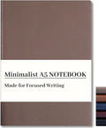CAGIE Lined Journal Notebook for Men & Women,176 Pages A5 Medium Size Softcover Leather Journals for Writing,Travel,Business,Work & School, 100 GSM Thick Paper (5.7'' x 8.3'') (Taupe)