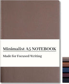 CAGIE Lined Journal Notebook for Men & Women,176 Pages A5 Medium Size Softcover Leather Journals for Writing,Travel,Business,Work & School, 100 GSM Thick Paper (5.7'' x 8.3'') (Taupe)