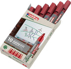 edding 29 Ecoline whiteboardmarker - rood - 10 whiteboardstiften - beitelpunt 1 - 5 mm - boardmarker uitwisbaar - voor whiteboard, flipchart, magneetbord, prikbord, memobord - sketchnotes - navulbaar