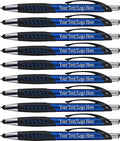 SyPen Personalized Pens With Custom Logo or Text-350 Pack Bulk-for Businesses, Parties, and Events, 2 in 1 Ballpoint Pen & Capacitive Stylus for Touchscreen Devices, Click Action, Black Ink, Blue