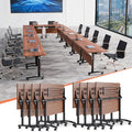 Conference Table,55.1''Folding Conference Room Table for 4-12 People,Mobile Flip Top MeetingTraining Table with Different Coulor and Styles for Offices, Classrooms,Meeting Room (8, 47.2''D)