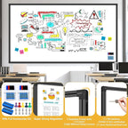 H-Qprobd 8'x4' Whiteboard Commercial-Grade Large Magnetic Dry Erase White Board for Wall - 96"x48" Presentation Boards for Business, Education & Government - Aluminum Frame Wall Mounted Whiteboard