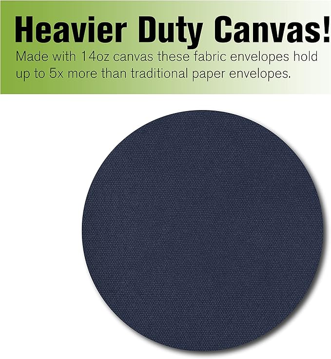 BankSupplies Canvas Interoffice Mailer - 14 oz. - 14W x 11H - Navy Blue - Transit Bag - Large Zipper Bag with Grommet - Use with Padlock or Zip Tie for Security