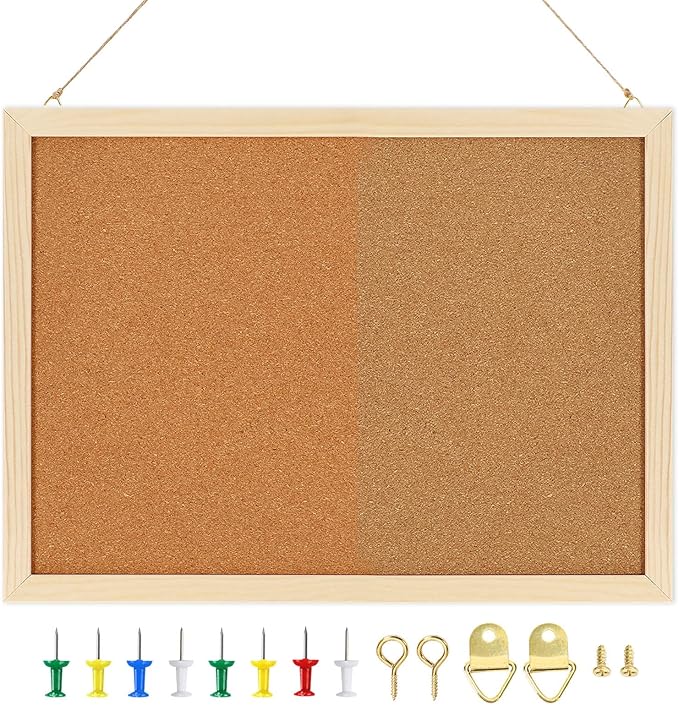 Cork Board,FEBSNOW Cork Board Bulletin Board,14.6 X 11 inches Vision Board,Bulletin Board for Office,Wall Mounted Pin Board for Office Home and School,14.6x11Inches