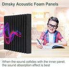 50 Pack Acoustic Foam Panels,2"X 12" X 12"Sound Proof Foam PanelsHigh Density Sound Absorbing Panels,Soundproof Wedges Panels for Studio Recording & Office & Home